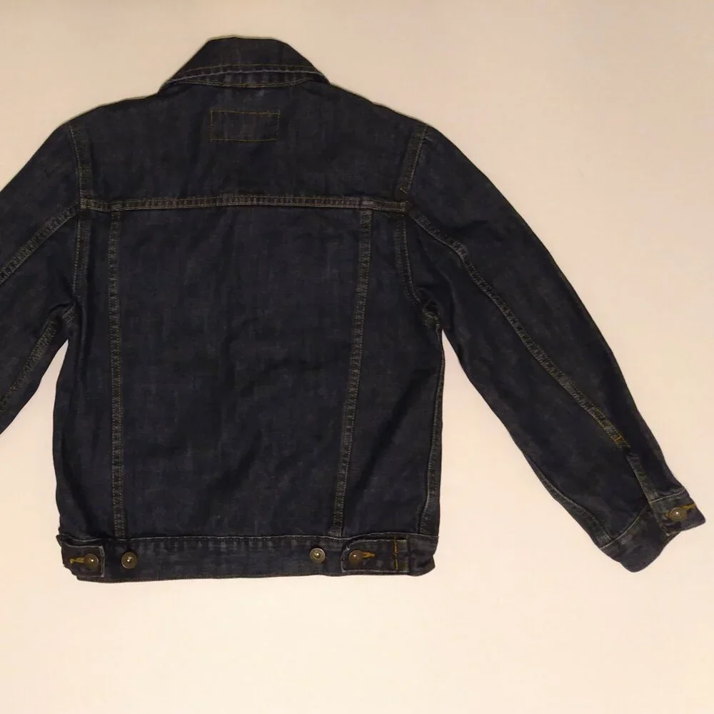 Wrangler Jean Jacket Boys Size Medium Kids Youth Denim Dark Blue Cowboy Ranch